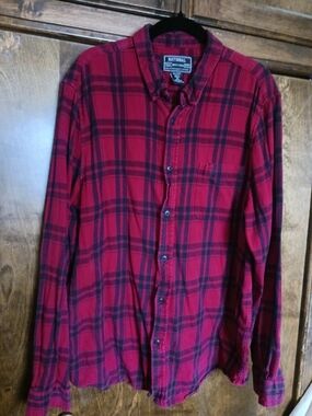 Brand Red Plaid Button-Down Shirt